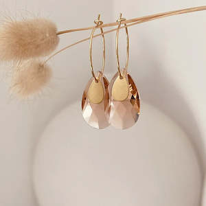 Ivy Jack: TWIGG JEWELLERY Austrian Crystal Tear Droplet Earrings Amber