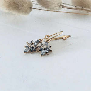 TWIGG JEWELLERY Pale Blue Bejeweled Hook Earrings