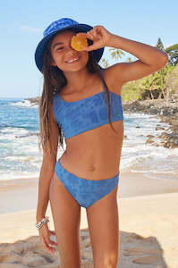 Swimwear: Roxy Girl Beach Check Bralette Swimsuit Set 8-14