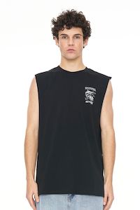 HUFFER Bills Singlet Tank Black