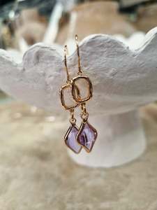 TWIGG JEWELLERY Audrey Diamond Drop Earrings Lavender