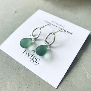 TWIGG JEWELLERY Organic Seaglass Droplets Seafoam