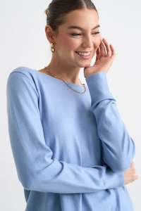 BY ROSA Staycation Sky Blue Fine Gauge Knit Jumper