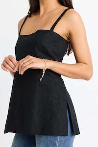 STORIES BE TOLD Sunkissed Split Hem Cami Black