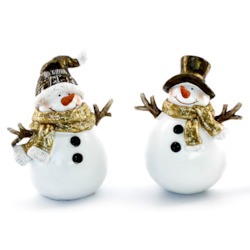 Pair of Gold Snowmen