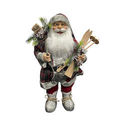 Standing Santa in Tartan Jacket - Large