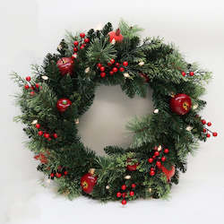 Wreath Apple & Pomegranate with Lights 60cm