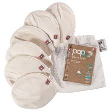 Baby wear: Pop-in Reusable Breast Pads (3 pairs in a mesh bag )