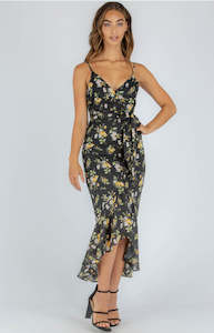 Waterfall Hem Floral Dress