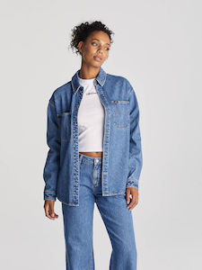 Clothing accessory: Signature Relaxed Denim Shirt//Indigo Dust