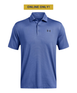 2024 Under Armour Men's Playoff Polo 3.0 Stripe - Tech Blue/Nimbus Blue/Black