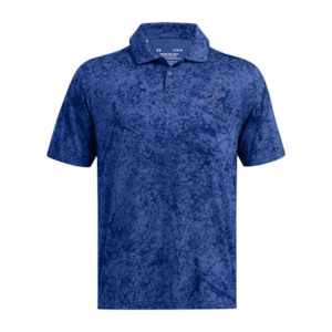 2024 Under Armour Men's Iso-Chill Geo Scatter Polo - Tech Blue/Midnight Navy