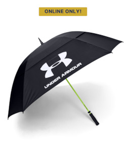 2024 Under Armour Double Canopy Golf Umbrella - Black/High Vis Yellow/White