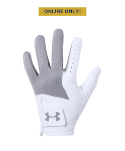 2024 Under Armour Men's Medal Golf Glove - Steel/White/Steel