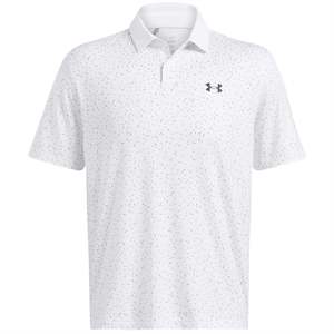 2024 Under Armour Men's T2G Printed Polo - White/Black/Black