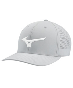 2025 Mizuno Tour Vent Snapback Cap - Light Grey/White