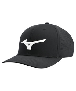 2025 Mizuno Tour Vent Snapback Cap - Black/White