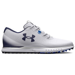 2024 Under Armour Men's Glide 2 Spikeless Golf Shoes - White/White/Midnight Navy