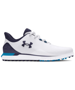 2024 Under Armour Men's Drive Fade Spikeless Wide Golf Shoe - White/Capri/Midnight Navy