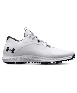 2024 Under Armour Men's Charged Draw 2 Wide Golf Shoes - White/White/Black