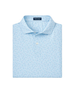 2024 Peter Millar Men's Diamond In The Rough Polo - Blue Frost