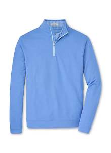 Golf course or practice range: 2024 Peter Millar Men's Perth Performance Melange Quarter-Zip - Bonnet