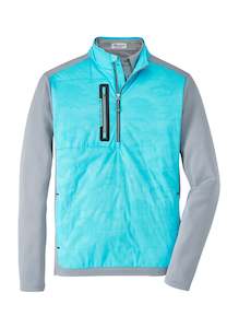 2024 Peter Millar Men's Hyperlight Weld Elite Hybrid Half-Zip - Beach Glass / Gale Grey