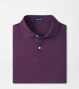 Golf course or practice range: 2023 Peter Millar Mens Lloyd Dot Geo Polo - Merlot