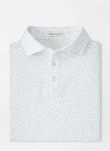 Golf course or practice range: 2023 Peter Millar Mens Pilot Mill Air Traffic Polo - Cottage Blue