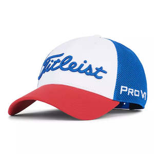 2024 Titleist Tour Performance Mesh Cap - White/Royal/Red