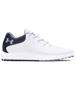 Golf course or practice range: 2024 Under Armour Women's Charged Breathe 2 Shoes - White/Midnight Navy/Celeste