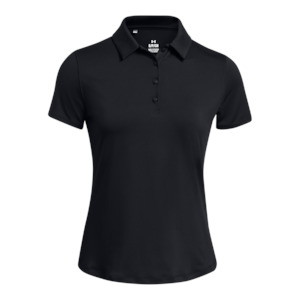 Golf course or practice range: 2024 Under Armour Women's Playoff Short Sleeve Polo - Black/Black/Halo Grey