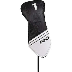 Golf course or practice range: Ping Core Driver Head Cover - Blk/Wh