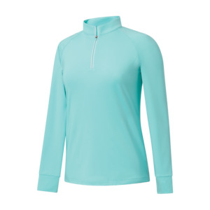 2025 FootJoy Women's 1/4 Zip Dot Jacquard Midlayer - Aqua