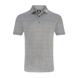 2025 FootJoy Men's Jacquard Wave Self Collar Polo - Platinum