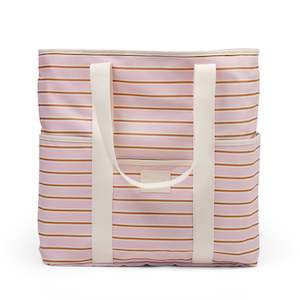 Beach base Bag (coast) - Soft pink/rust stripe