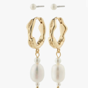 Constance Earrings - Gold Plated - White