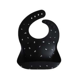 Mushie Silicone Bib -Numbers / Black