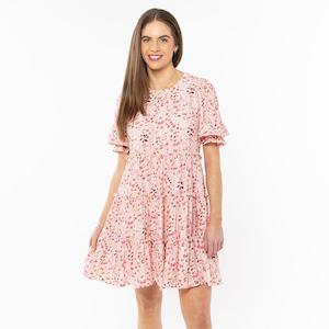 Claire Tiered Mini Dress - Blush Love (LL3100-5)