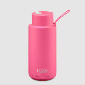 Ceramic Reusable Drink Bottle - Neon Pink (1litre)