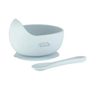 Petite Eats Silicone bowl + Spoon - Sky Blue