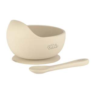 Petite Eats Silicone bowl + Spoon - Sand