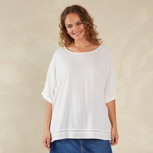 Clothing: Florence Relaxed Top - Bianco