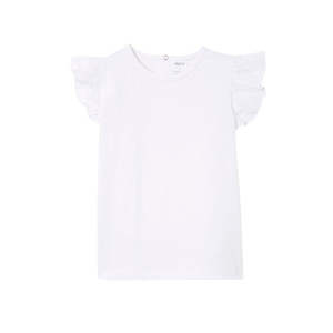 (D)White Broderie Frill Tee