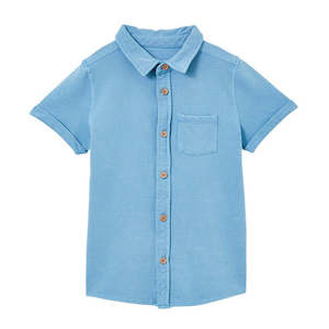 (D) Blue Pique Shirt - Surf Blue