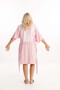 Short Robe - Sale - Pink with White Wings