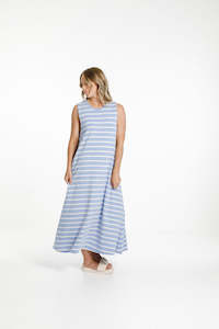 Clothing wholesaling: Bella Dress - Sale - Cerulean Stripes