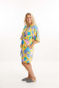 Clothing wholesaling: Short Robe - Sunny Pops Print