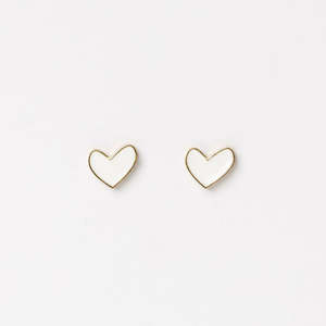 Studs - Heart - White