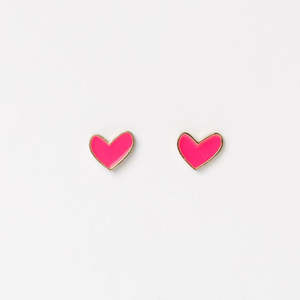 Studs - Heart - Neon Pink